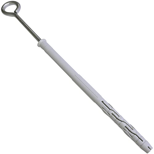 AERZETIX - C57548 - Set di 10 tasselli universali Ø10x180mm in plastica + 10 ganci a sospensione con occhiello/golfari per avvitare chiuso Ø7x185mm in acciaio - calcestruzzo mattoni pieni muratura