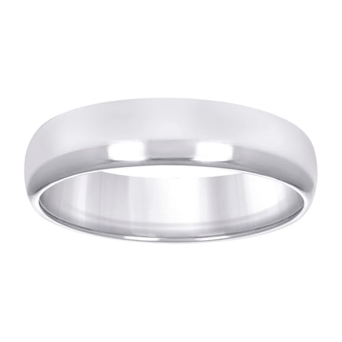 Alliance confortable en or blanc massif 10 carats pour homme 5 mm Taille 13