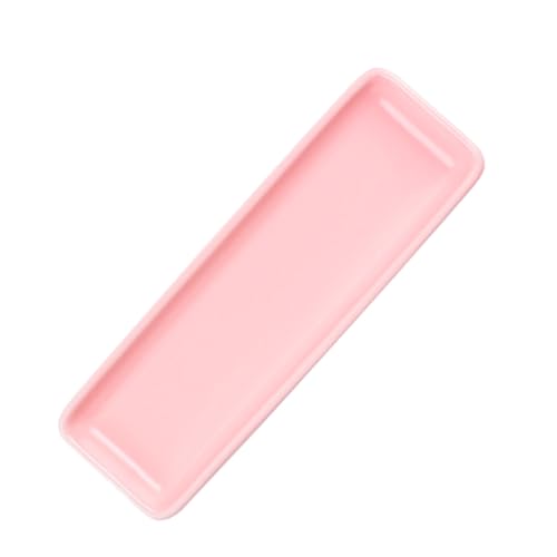 Plato alargado de cerámica para sushi color rosa miniatura 1
