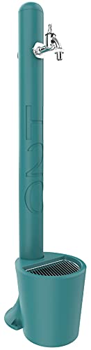 Arkema Design - Prodotto Made In Italy Fuente Turquesa Con Grifo Y Cesta De Jardãƒ­n