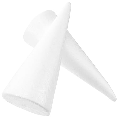 Happyyami Conos de espuma para manualidades, 6 unidades, para manualidades, cono de espuma de poliestireno, para Navidad, escuela, hogar, proyectos de manualidades