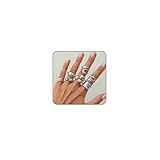 cotwdi Chunky Silver Rings for Women Non Tarnish Silver Chunky Rings Set Adjustable Thick Statement Ring Silver Stackable Ring for Women Trendy Fashion Jewelry (Style6)