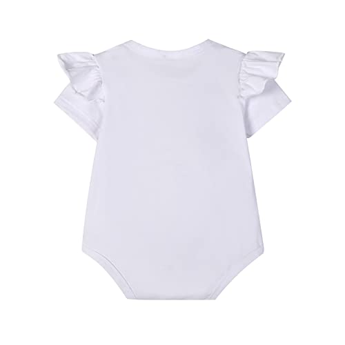 Zusnxaxe Newborn Baby Girls First Birthday Outfit Ruffles Sleeve Romper And Tutu Skirt With Headband Holy Cow I'm One(Short Sleeve,12-18Months) #TOP1