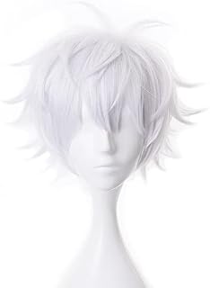 Anime Cosplay Wig, Jujutsu Kaisen Wig, with Free Wig Cap, for Halloween, Party, Carnival, Nightlife, Concerts, Weddings (Gojo Satoru-B Wig)