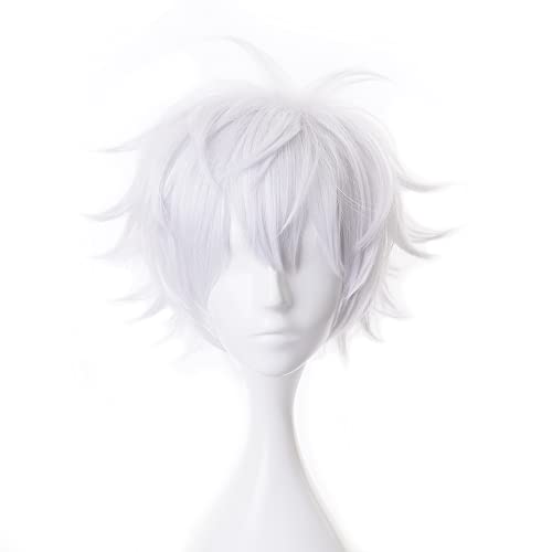 Anime Cosplay Wig, Jujutsu Kaisen Wig, with Free Wig Cap, for Halloween, Party, Carnival, Nightlife, Concerts, Weddings (Gojo Satoru-B Wig)