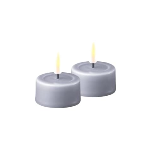 Deluxe Homeart Indoor Flameless LED Tealight Set - with Real Flame™️ Technology - Battery Powered Candle (Dust Blue) Cover