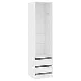 vidaXL Armario con Cajones de Contrachapada Casa Hogar Bricolaje Decoración Diseño Mobiliario Mueble Ropero Taquilla Guardarropa 50x50x200 cm Blanco