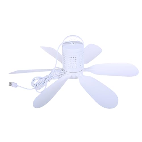BIGULA Ventilador de techo colgante de 6 hojas para tiendas de campaña y autocaravanas, 5 V, 5 W, bajo consumo de energía