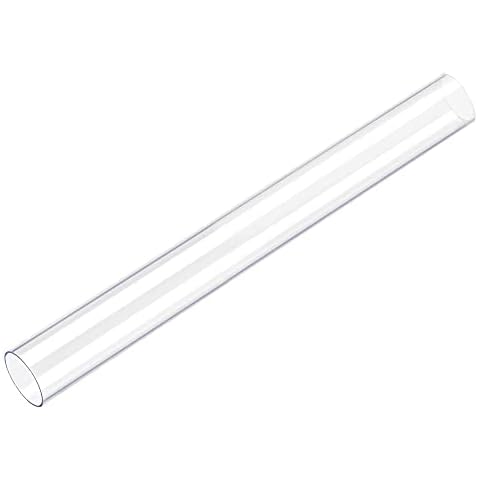 uxcell Rigid Round Clear Tubing 1Ft Length Plastic Tube Cover