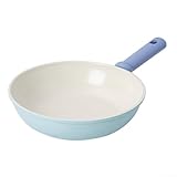 Bratpfanne mit blauer Beschichtung, 20/24/26 cm, Schmiedeeiserne Pfanne für Zuhause, Küche, Antihaft-Kochpfanne mit Griff (C)