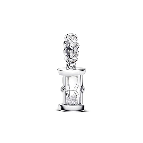 PANDORA Moments 794140C01 - Ciondolo a forma di clessidra in argento sterling con zirconi, compatibile ME e Moments