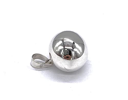 Image of 925 Sterling Silver 12 mm Diameter Teardrop Ball Charm Pendant