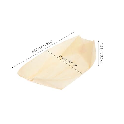 Platos desechables para sushi de madera NUOBESTY 11.5cm x 6.5cm miniatura 2