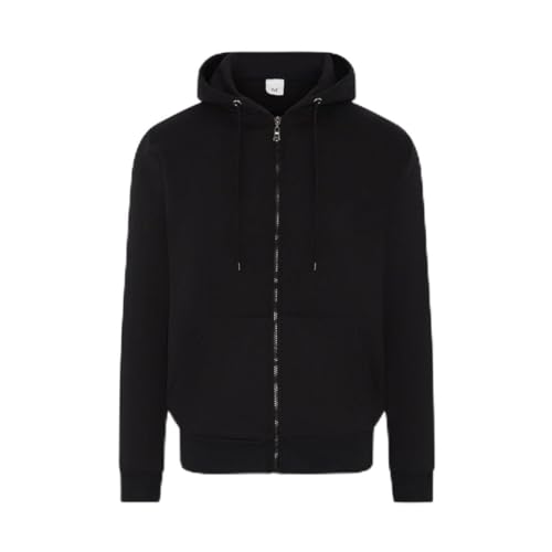 FM London Hoodie met ritssluiting voor heren - Hoodie met ritssluiting Ideaal voor vrije tijd en sportkleding - Heren Hoodies met fleece voering, zwart, S