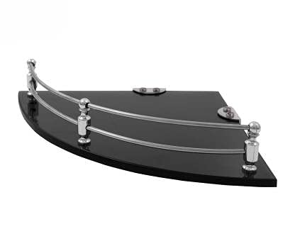 Shivam Steel Glass Corner Shelf for Bathroom and Kitchen Shelf Bathroom Accessories | Kitchen Shelves | Wall Shelf | Storage Shelf | Glass Shelves - 7.5 X 7.5 Inches (Pack of 2, Black) (B0CFQT53GB) Amazon Price History, Amazon Price Tracker