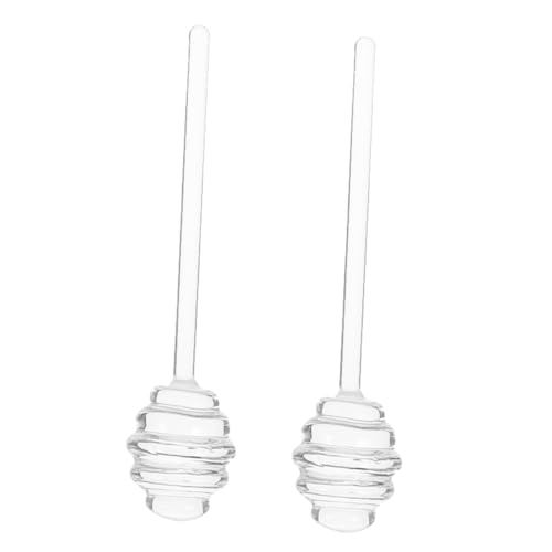 Healifty 2Pcs Portable Honey Dippers with Deep Grooves Wear Resistant Honey Stirring Sticks for Household Use for Honey Syrup Jam and Molasses present for Friends