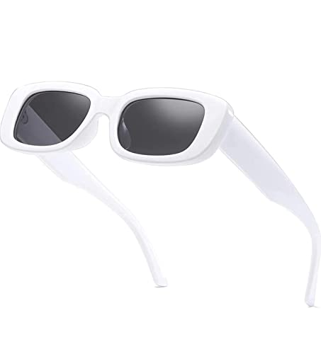 Image of Rectangle Sunglasses for Women Retro Driving Glasses 90's Vintage Fashion Narrow Square Frame UV400 Protection
