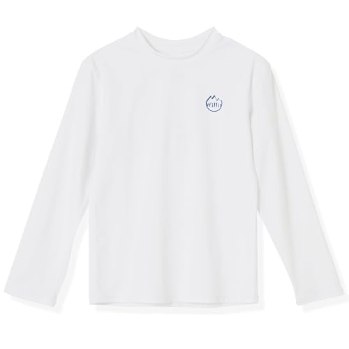 Willit Toddler Rash Guard Swim Shirt – Long Sleeve White 3T – Sun‑Safe Swimwear for Boys