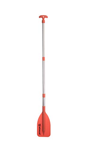 attwood 11826-1 Notfall-Teleskoppaddel Stechpaddel zum Bootfahren, multifunktional, verstellbar, 61-137 cm, orange