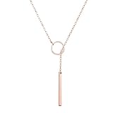 choice of all Rose Gold Necklaces Lariat Necklace for Women Slip Chain Necklace Y-Shaped Pendant Necklaces Trendy Jewelry Gifts