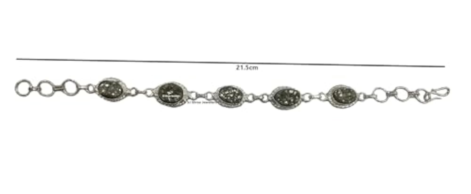 Men's German Silver Pyrite Stone Bracelet, Wealth & Abundance