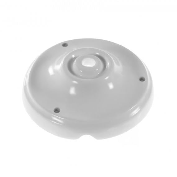 Rosace Plafond Porcelaine Blanche Vintage : Fixation Unique avec Passage de Câble - Alliant Esthétique et Fonctionnalité