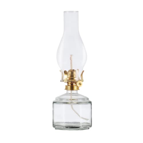 TWXG Rétro Grande capacité Verre kérosène Lampe Vintage lumière de Secours pour Panne de Courant Domestique Huile Lanterne décor Lampe Maison éclairage Clair Beurre Lampe Cover