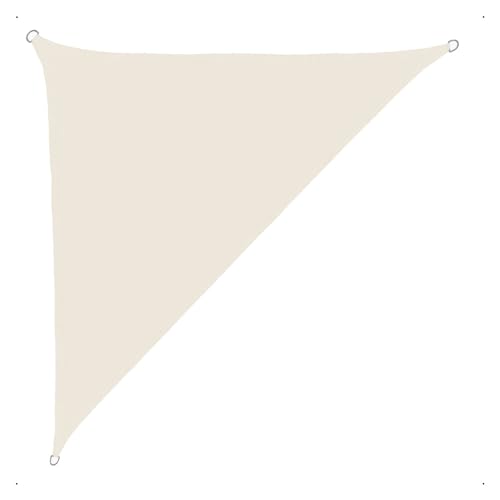 anndora Sonnensegel luftdurchlässig 5 x 5 x 7 m - Farbe Creme - rechtwinkliges Dreieck - Material HDPE