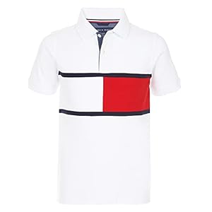 Tommy Hilfiger Boys’ Short Sleeve Fashion Polo Shirt, Button Closure, Soft & Comfortable