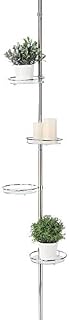Telescopic Flower Shelf with 4 Glass Shelves - Extendible Plant Shelf from 175 - 275 cm - Telescopic Shelf Flower Stairs