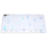 LALAFINA Bolsa con Cremallera para Cuaderno de Notas A6 6 Anillas, Bolsillo Transparente de Pvc Resistente, Organizador Reutilizable para Documentos y Accesorios de Oficina, Diseño Pequeño