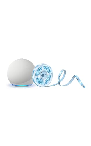 Echo Dot (Última generación) con Alexa+, Blanco + Tapo L900A-5 Tira LED Inteligente, 5m Multicolor, Pack Iluminacion Inteligente con Control por Voz