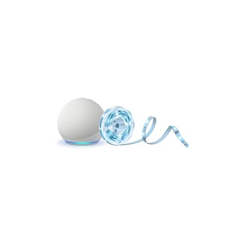 Echo Dot (Neueste Generation) mit Alexa+, Weiss + Tapo L900A-5 Smarter LED-Leuchtstreifen, 5m Mehrfarbig, Sprachgesteuerte Beleuchtung im Set