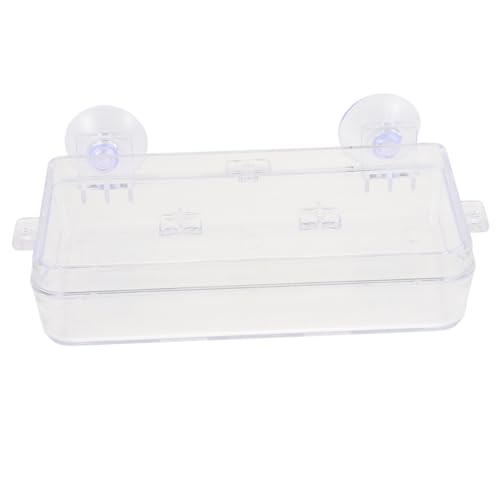 HOLIDYOYO 1Pc Suction Cup Reptile Feeder Water Dish Acrylic Gecko Feeding Box for Lizards Reptiles Easy to Bowl for Turtles Snakes Amphibians Versatile Terrarium