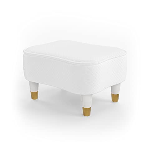 Soohow Foot Stool Small Ottoman Foot Rest, Velvet Foot Stools Pouf Ottoman Step Stool With Padded Seat, Wooden Footstool With Wood Legs, Sofa Footrest For Living Room, Entryway, Foot Stool Under Desk #TOP7