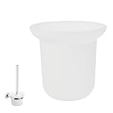 JNEYVIC Toilettenbürstenbecher Toilettenbürstenhalter Milchglas Klobürstenhalter Glas Toilettenbürstenschale Ersatzhalter für Toilettenbürste Toilettenbecher Toilettenbürsten-Basisbecher für Bad