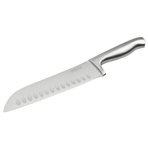 Nirosta 41832 Couteau de cuisine Santoku, Couteau à découper, Lame de 18 cm, Argenté, Acier inoxydable, 31 x 5cm