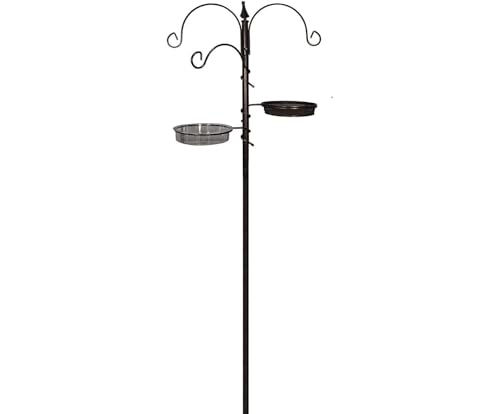 Selections Metal Bird Feeding Station with Mealworm Tray and Water Dish