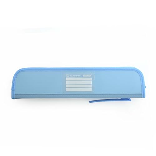 office box Estuche Escolar Porta Flautas - Ref.58811AC- Polipropileno con Bordes Reforzados y Cremallera, Asa Tirador e Identificador - Colorline (Azul Claro)