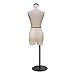 DE-LIANG Half Scale Dress Form（Not Adult Full Size） 1:2 Miniature Sewing Half Size Mannequin Not Fully Pinable Dressmaker Dummy 43cm Body Height Female Torso Tailor Model for Draping Beige