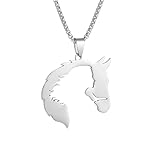 XJPXGIND Collar gótico Unisex Exquisito Collar de Animal con Cabeza de Caballo de Acero Adecuado para Hombres y Mujeres Colgante de Moda Hip Hop Tendencia Joyería de Fiesta Regalos de felicitación