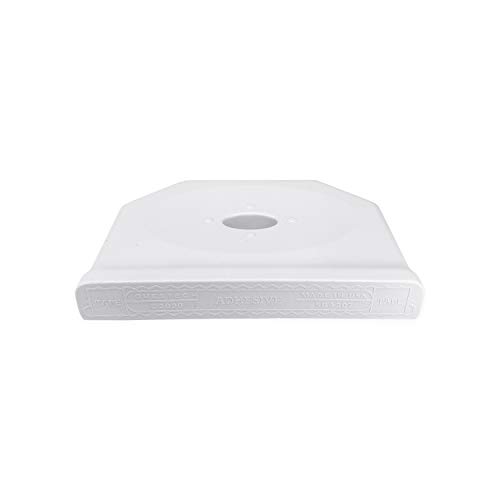 Questech Décor 5 Inch Floating Shower Shelf Soap Dish, Wall Mounted Retrofit For Tiled Shower Walls, Bathroom Caddy Storage Organizer, 5 Inch Geo Flatback Design, Bright White Matte #TOP2