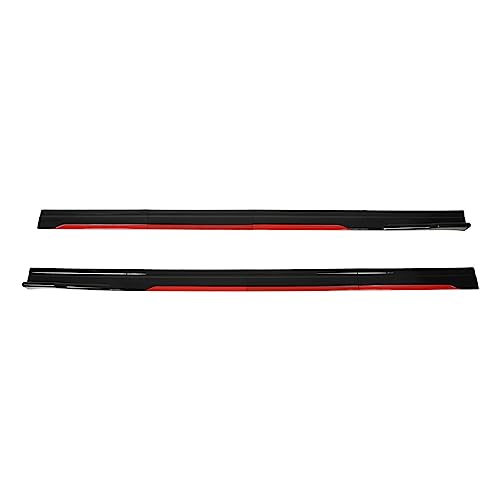 Fuerdich - Jupes latérales pour voiture, jupe latérale de style de carrosserie de voiture, séparateurs de garniture rouge noir brillant diffuseur Winglet universel pour véhicule
