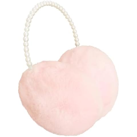 RONRONS Women Soft Plush Earmuffs Outdoor Warmers with Pearl Headband Cover