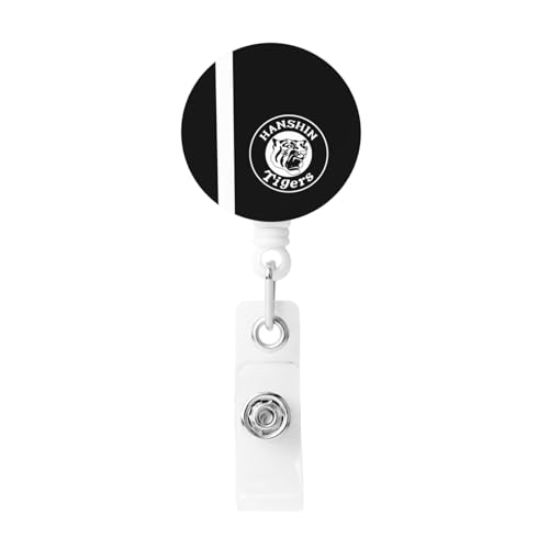 吊り下げ名札用リール 阪神タイガース 名札ホルダー IDカードホルダ 伸縮式バックル 軽量 クリップ付き 胸に固定 円形 人気 おしゃれ 名札入れ 定期入れ パスケース 社員証 通行証 落下防止 プレゼント 最長58cm