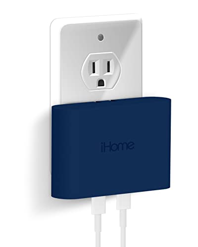 iHome Multiport USB-C Charger : AC Pro 2-Port Flat USB C Charger Block, Double USB C Wall Charger, Power Delivery & Fast Charging Compatible USB-C Wall Charger