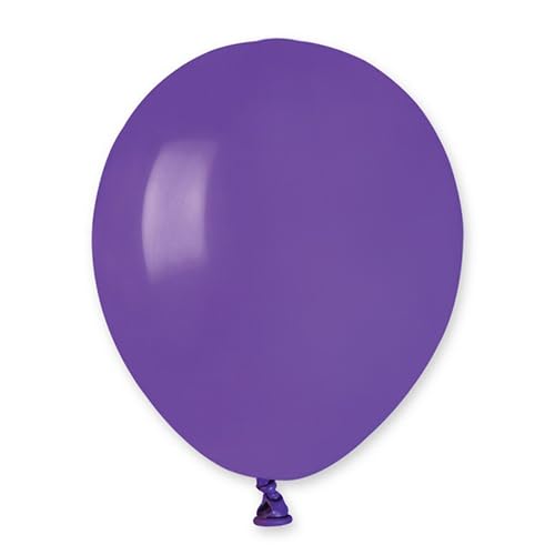 Biobased Natural Rubber Mini Latex Balloons 13cm / 5 in - Pack of 50 (Purple)