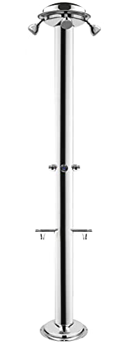 Sined Ducha Exterior De 4 Posiciones En Acero Inoxidable 316L Con Pulsadores Temporizados, Inox