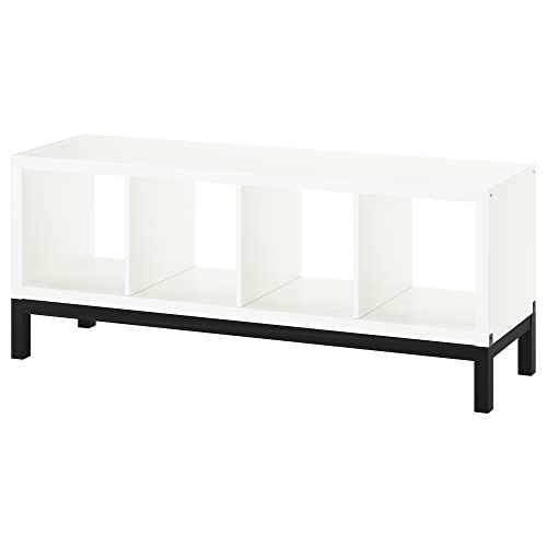 KALLAX étagère avec piètement blanc noir bibliothèque horizontale meuble de rangement bas - 2