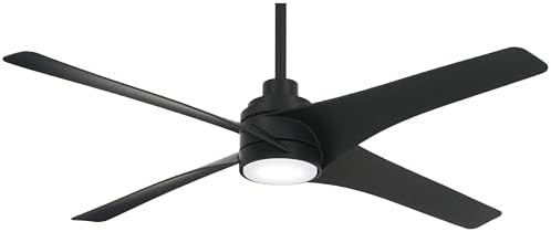 Minka-Aire F543L-CL Swept 56 Inch Ceiling Fan with Integrated 20W LED Dimmable Light in Coal Finish